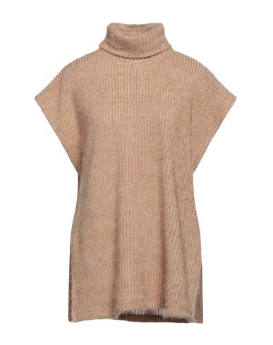 Giulia N Woman Turtleneck Sand Size Xs Polyester In Beige