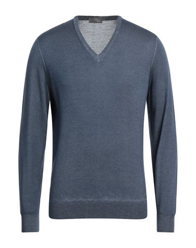 Drumohr Man Sweater Navy Blue Size 46 Super 140s Wool
