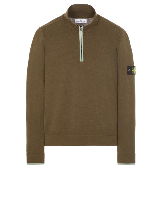  STONE ISLAND 521A1 Tricot Homme Vert olive