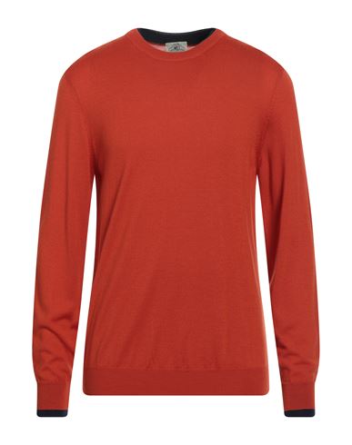 Mqj Man Sweater Orange Size 42 Wool, Acrylic