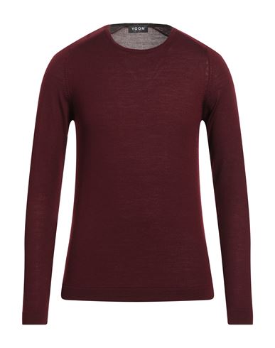 Yoon Man Sweater Burgundy Size 50 Merino Wool In Red