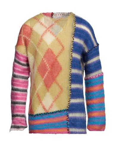 Shop Marni Man Sweater Mustard Size 40 Mohair Wool, Polyamide, Wool In Yellow