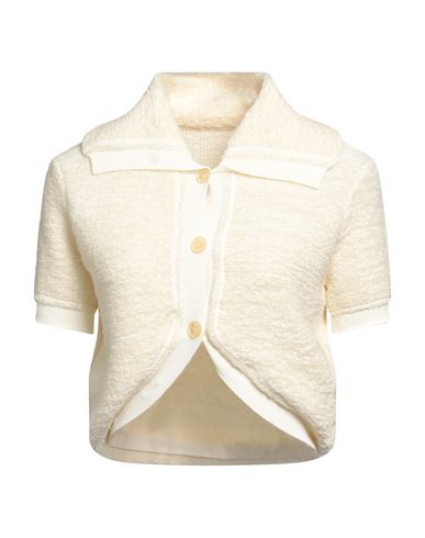 Jacquemus Campana Cropped Button-front Wool Cardigan In Beige
