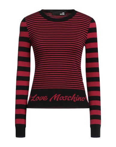 Love Moschino Woman Sweater Garnet Size 10 Polyamide, Acrylic, Wool, Polyester In Red