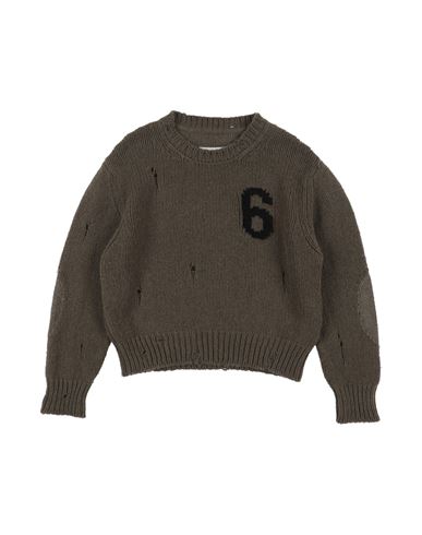 Shop Mm6 Maison Margiela Toddler Boy Sweater Military Green Size 6 Wool, Nylon, Acrylic