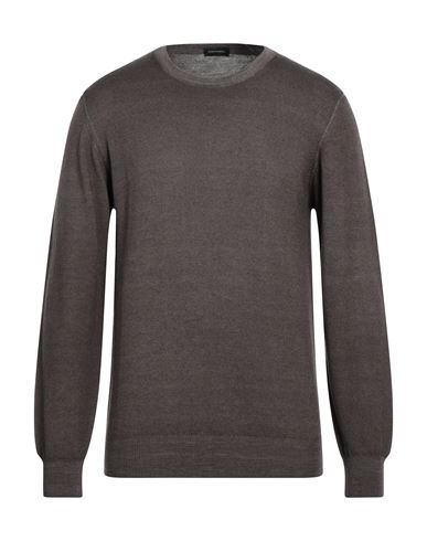 Shop Angelo Nardelli Man Sweater Lead Size 38 Merino Wool In Grey