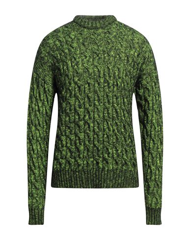 Amish Man Sweater Green Size L Polyester, Alpaca Wool, Wool