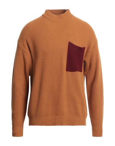 Amish Man Turtleneck Camel Size L Wool, Polyamide, Viscose, Cashmere In Beige
