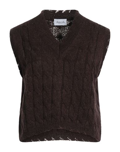Shop Amish Woman Sweater Dark Brown Size M Acrylic, Mohair Wool, Polyamide