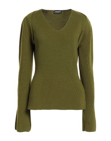 Dondup Woman Sweater Military Green Size 8 Wool