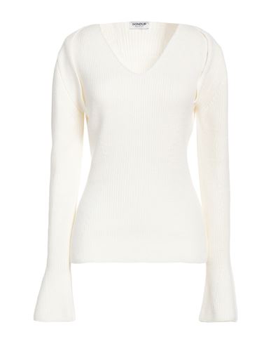 Dondup Woman Sweater Ivory Size 8 Wool In White