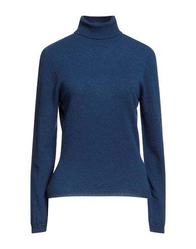 Pink Memories Woman Turtleneck Blue Size 10 Recycled Cashmere