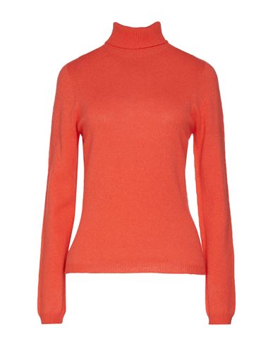 Pink Memories Woman Turtleneck Coral Size 10 Recycled Cashmere In Red