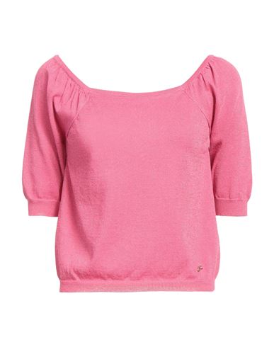 Yes Zee By Essenza Woman Sweater Fuchsia Size L Viscose, Nylon, Polyester, Metallic Fiber In Pink