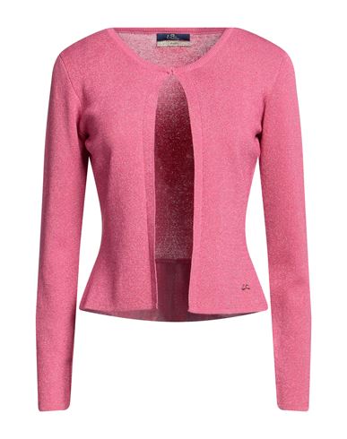 Yes Zee By Essenza Woman Cardigan Fuchsia Size Xxl Viscose, Nylon, Polyester, Metallic Fiber In Pink