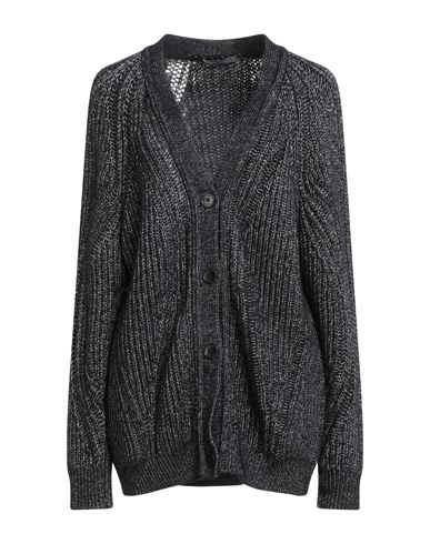 Alberta Ferretti Woman Cardigan Black Size 8 Viscose, Wool, Polyester, Polyamide, Elastane