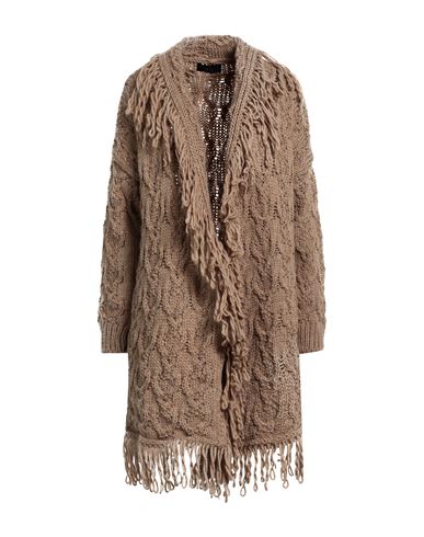 Angela Mele Milano Woman Cardigan Camel Size Onesize Acrylic, Viscose, Wool, Alpaca Wool In Beige