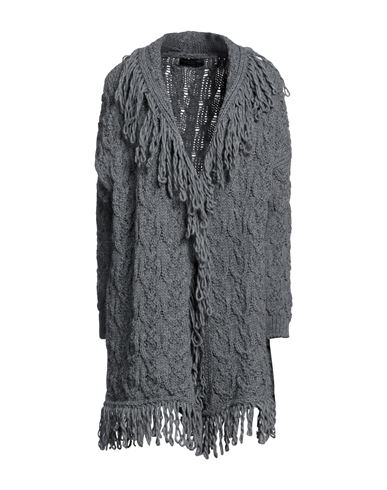 Shop Angela Mele Milano Woman Cardigan Lead Size Onesize Acrylic, Viscose, Wool, Alpaca Wool In Grey