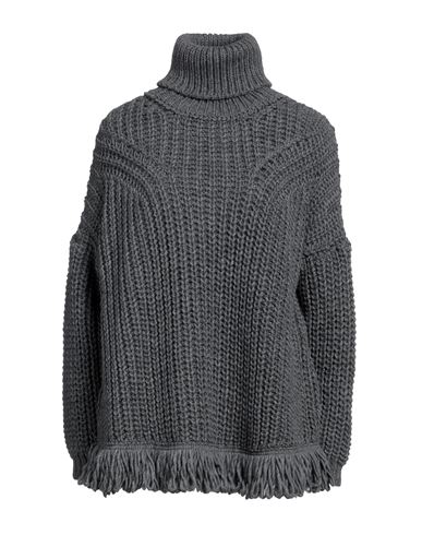 Angela Mele Milano Woman Turtleneck Lead Size Onesize Acrylic, Viscose, Wool, Alpaca Wool In Grey
