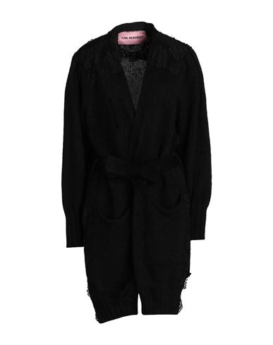 Pink Memories Woman Cardigan Black Size 8 Polyamide, Mohair Wool, Wool, Cotton