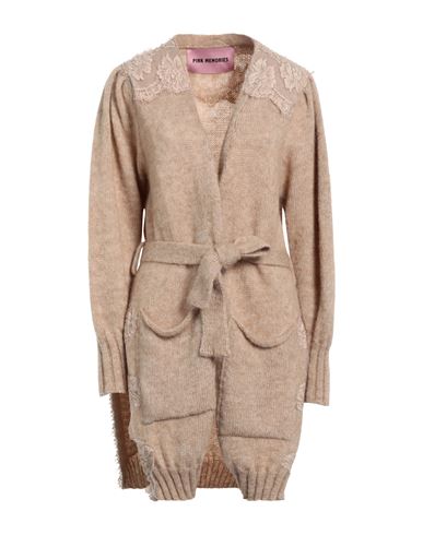 Pink Memories Woman Cardigan Beige Size 2 Polyamide, Mohair Wool, Wool, Cotton