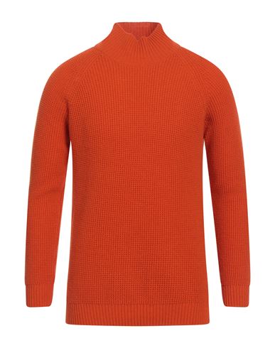 Officina 36 Man Turtleneck Rust Size Xxl Merino Wool In Orange