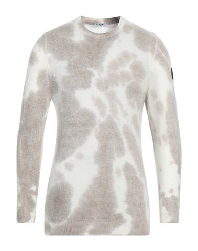 Ungaro Man Sweater Cream Size Xxl Acrylic, Mohair Wool, Wool, Elastane In White