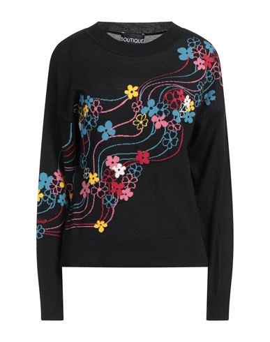 Boutique Moschino Woman Sweater Black Size 14 Virgin Wool, Polyamide, Elastane