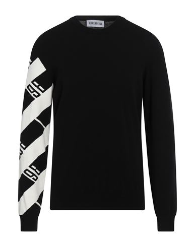 Bikkembergs Man Sweater Black Size L Viscose, Polyester