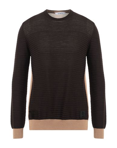 Ungaro Man Sweater Dark Brown Size Xl Merino Wool, Dralon
