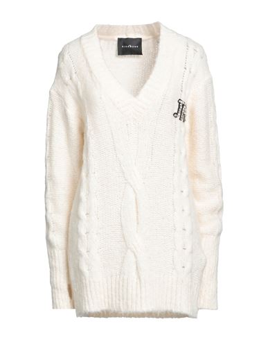 John Richmond Woman Sweater Cream Size M Acrylic, Alpaca Wool, Wool, Polyamide In White