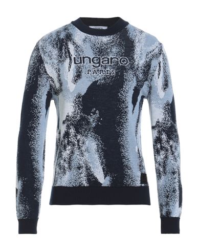 Ungaro Man Sweater Navy Blue Size 3xl Merino Wool, Dralon