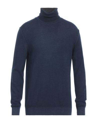 Shop Officina 36 Man Turtleneck Navy Blue Size Xl Merino Wool