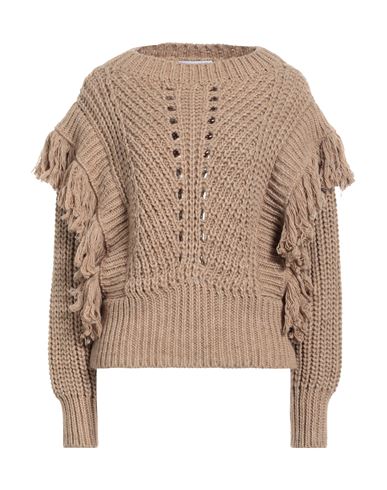 Gaelle Paris Gaëlle Paris Woman Sweater Camel Size 0 Acrylic, Viscose, Wool, Alpaca Wool In Beige