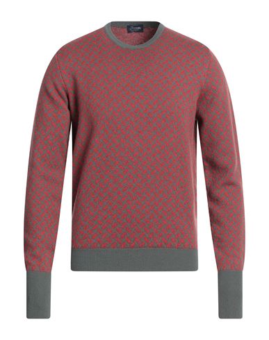 Drumohr Man Sweater Tomato Red Size 44 Cashmere In Brown