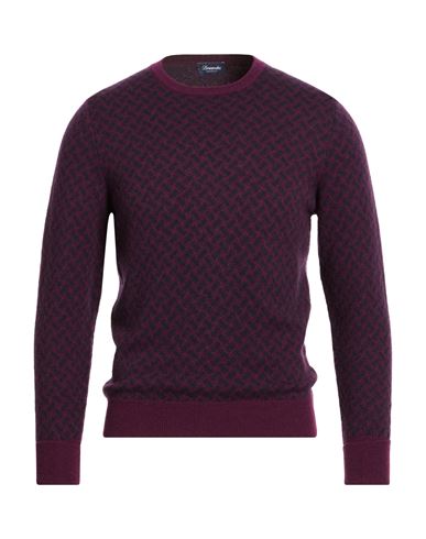 Drumohr Man Sweater Plum Size 36 Cashmere In Purple