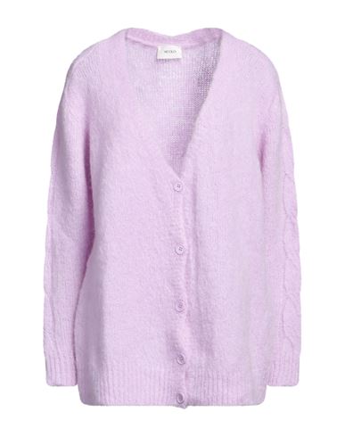 Vicolo Woman Cardigan Lilac Size Onesize Mohair Wool, Polyamide, Elastane In Purple