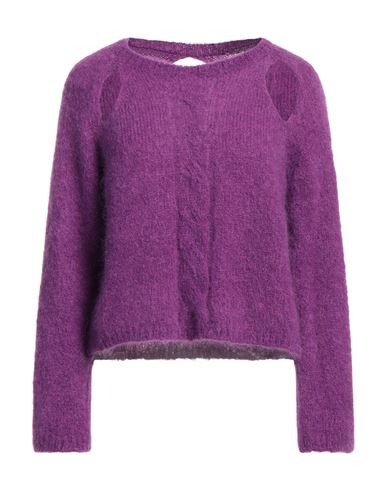 Vicolo Woman Sweater Purple Size Onesize Mohair Wool, Polyamide, Elastane