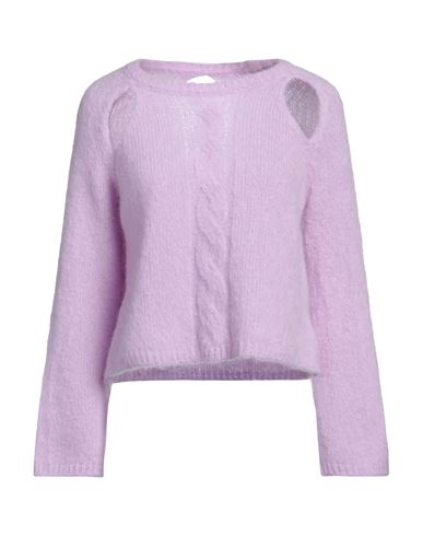 Vicolo Woman Sweater Lilac Size Onesize Mohair Wool, Polyamide, Elastane In Purple