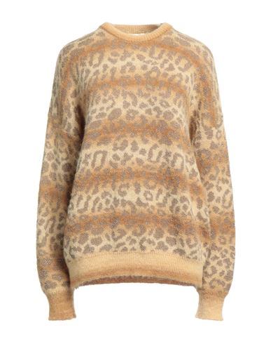 Vicolo Woman Sweater Beige Size Onesize Viscose, Metal, Polyamide, Mohair Wool, Alpaca Wool