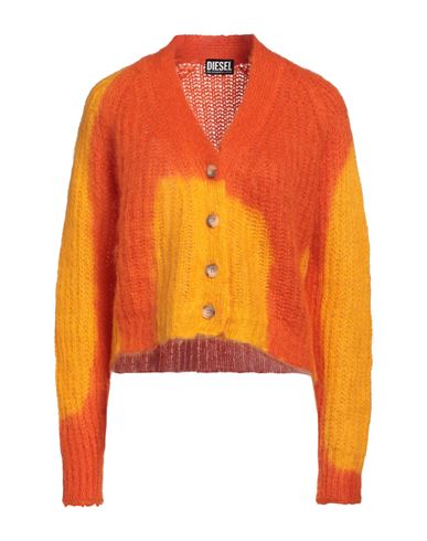 Diesel Two-tone M-illy Cropped Cardigan In Orange