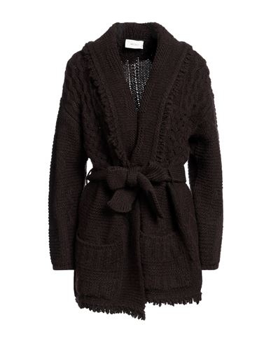 Vicolo Woman Cardigan Dark Brown Size Onesize Polyacrylic, Wool, Polyamide, Elastane