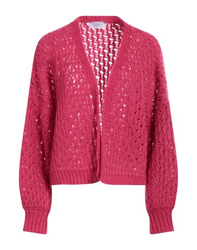 Soallure Woman Cardigan Fuchsia Size S Acrylic, Polyamide, Mohair Wool In Pink