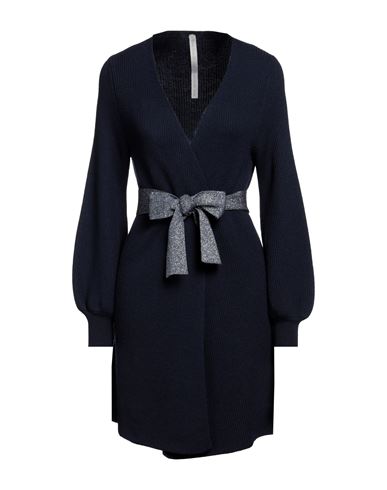 Shop Antonella Rizza Woman Cardigan Navy Blue Size M Merino Wool