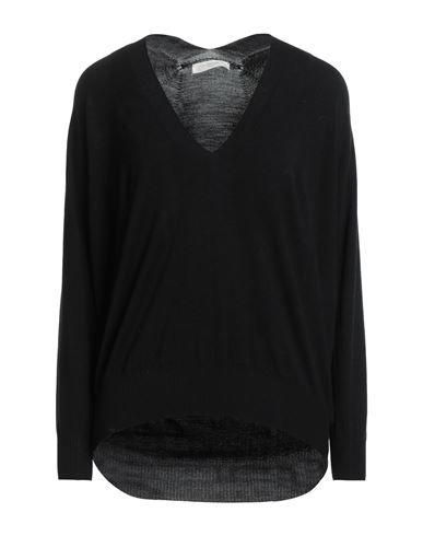Slowear Zanone Woman Sweater Black Size L Virgin Wool, Polyamide