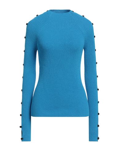 Proenza Schouler Woman Sweater Azure Size M Cotton, Polyamide, Viscose, Polyester, Elastane In Blue