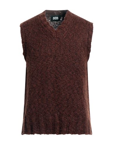 Alpha Studio Man Sweater Brown Size 40 Acrylic, Alpaca Wool, Polyamide, Wool