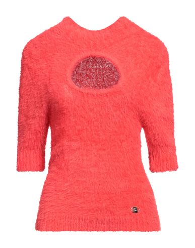 Simona Corsellini Woman Turtleneck Coral Size S Polyamide In Red