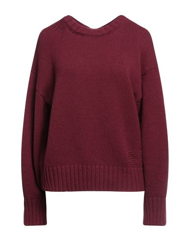 Semicouture Woman Sweater Burgundy Size M Cashmere, Polyamide In Red