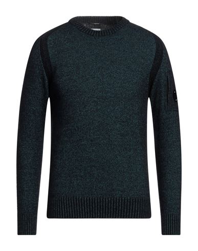 C.p. Company C. P. Company Man Sweater Navy Blue Size 46 Wool, Polyamide In Green